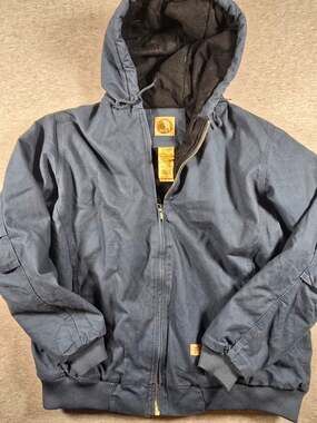 Berne WHJ51SM Ladies Hooded Insulated Canvas Work Jacket - XL Tall blue